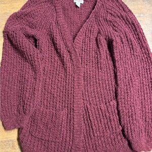 Cat & Jack Maroon Textured Cardigan